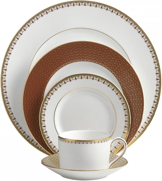 Lismore Diamond Cinnabar 5 Piece Place Setting
