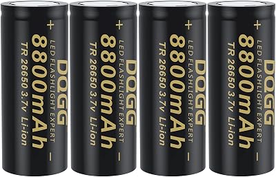 26650 Rechargeable Battery 3.7v li-ion Rechargeable Batteries for Flashlights Headlamps Garden Lights Street Lights 8800mAh, 4