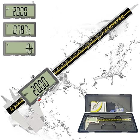 Digital Caliper,ACEMETER 0-8" Vernier Calipers Measuring Tool-Electronic Micrometer with Large LCD Screen,Metal Metric Measure Caliper for Engineer Carpenter,Auto-Off Feature,Inch/Fraction/Millimeter