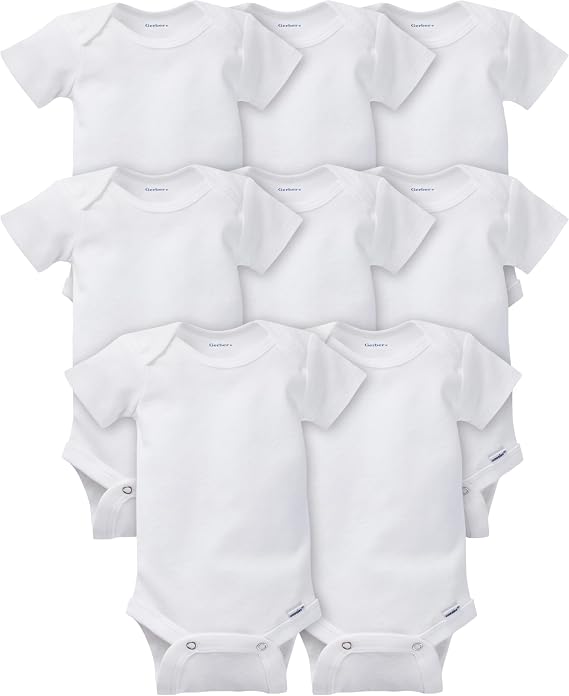 Gerber Baby Girls' 8-pack Short Sleeve Onesies Bodysuits