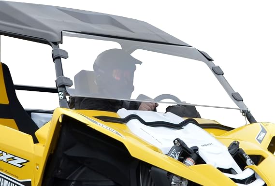 SuperATV Heavy Duty SCRATCH-RESISTANT Full Windshield Compatible with 2016-2018 Yamaha YXZ | 1/4" Thick Polycarbonate | XR Optic Hard Coating | Includes Pre-installed Bulb Seal