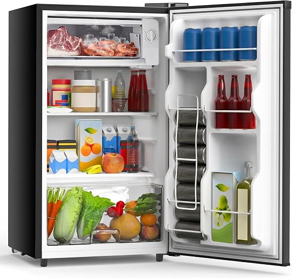OLIXIS 3.2 Cu.Ft Mini Fridge with Freezer, Single Door Compact Refrigerator