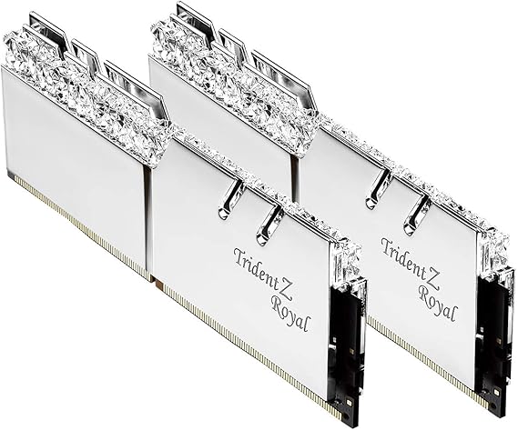 G.SKILL Trident Z Royal Series DDR4 RAM (XMP) 64GB (2x32GB) 3600MT/s CL18-22-22-42 1.35V Intel AMD Desktop Computer Memory U-DIMM - Silver (F4-3600C18D-64GTRS)