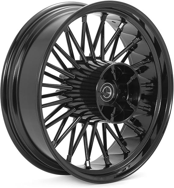 TOFR 18x5.5 Rear Fat King Spoke Wheel Rim For Harley Touring Bagger 09-25 | 18inch, Gloss Black Wheel, Fits FLHR Road King FLHX Street Glide FLTR Road Glide FLHT Electra Glide Ultra Limited 2009-2025