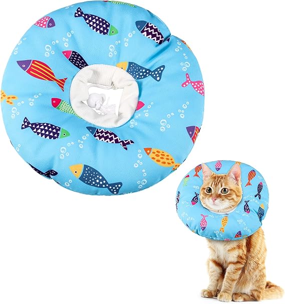 Cat Cone Collar Soft Cute Adjustable Cat Donut Recovery Collar