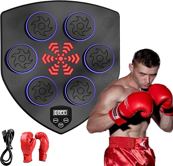 Electronic Music Boxing Machine, Boxing Training Equipment, Wall Mounted Punching Pad Machine, Target Workout Boxing Trainer