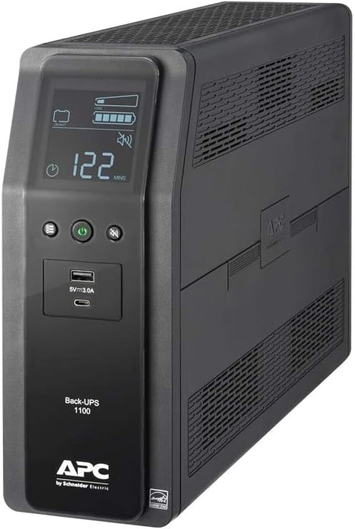 APC by Schneider Electric Back-UPS Pro 1100VA Tower UPS - 0U Tower - AVR - 16 Hour Recharge - 4.24 Minute Stand-by - 120 V AC Input - 120 V AC Output - Stepped Approximated Sine Wave - 10 x NEMA 5-15R
