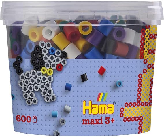 Hama 10.8570 600 Maxi Beads in Tub Solid Mix