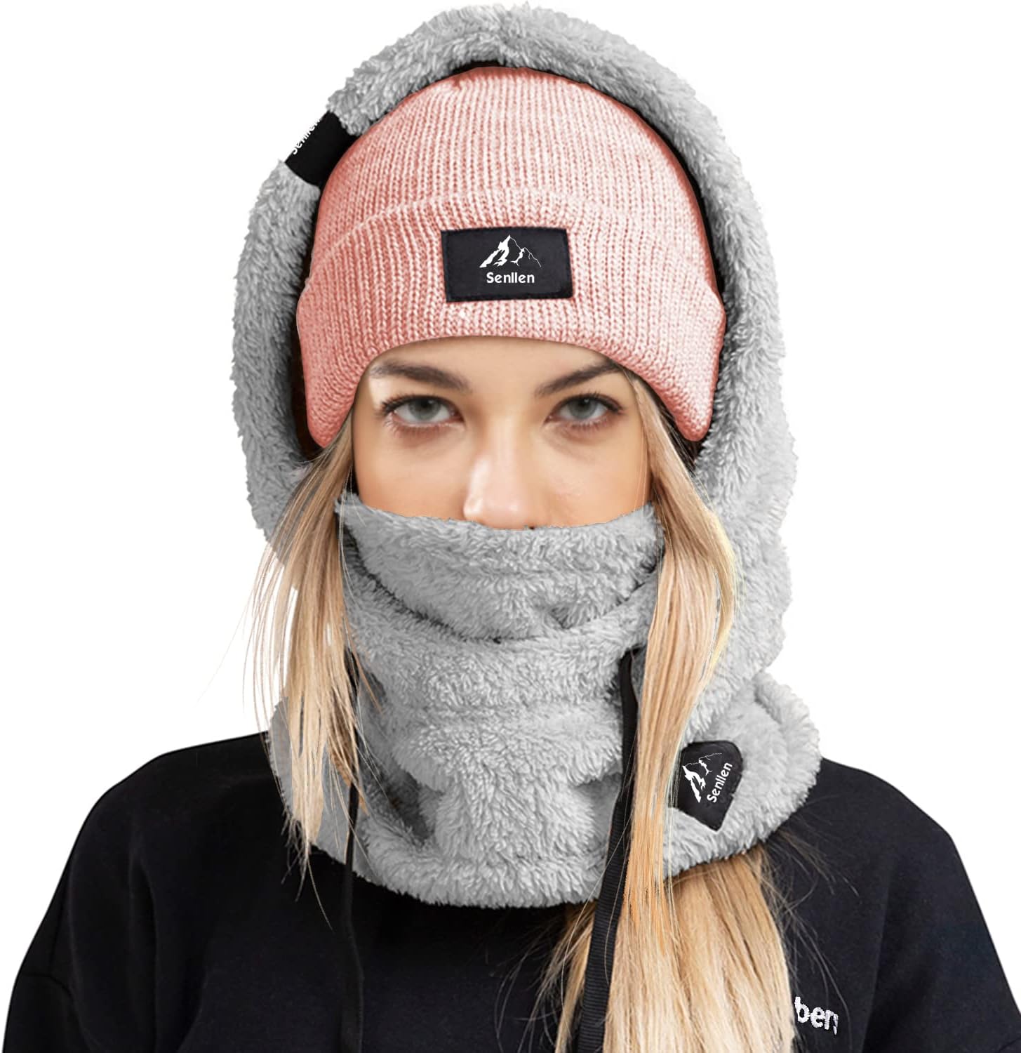 Senllen Balaclava Cold Weather Fleece Windproof Ski Mask Winter Breathable Thermal Face Mask Neck Warmer Scarf Helmet Hood