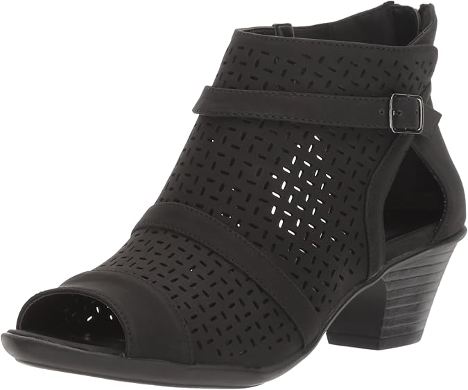 Easy Street Women's Carrigan Open Toe Cutout Ankle Bootie Sandal with Back Zipper and Dress Heel