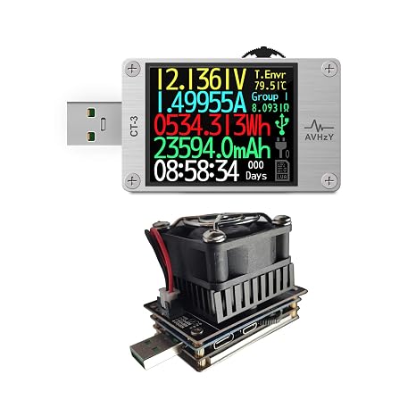 USB Power Meter USB 3.1 Tester Digital Multimeter Current Tester Voltage Detector Lua Interpreter Integrated DC 29V 6A PD 2.0/3.0 QC 2.0/3.0/4.0 pps Trigge... (CT3+SM-LD-00)