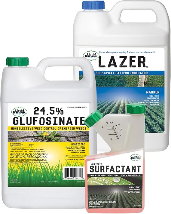 Liquid Harvest Lazer Blue Gallon | Non-Ionic Surfactant 16 Ounces | 24.5% Glufosinate Gallon