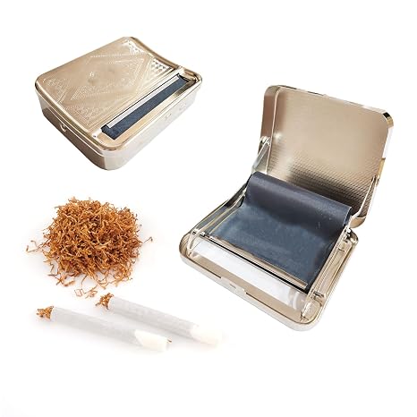Cigarette Roller, 110MM Automatic Rolling Box Portable Cigarette Rolling Machine Rolling Machine Roller Case (Silver)