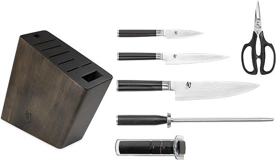 Shun Classic 7 Piece Dark Block Set with Sharpener