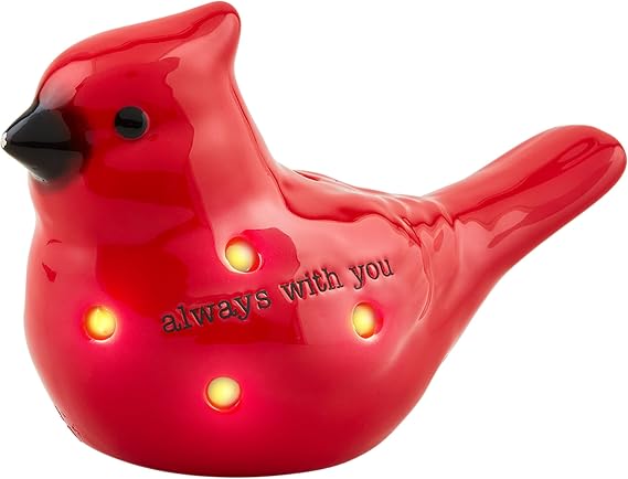 Mud Pie Light Up Cardinal Sitter; 2 3/4" x 3"