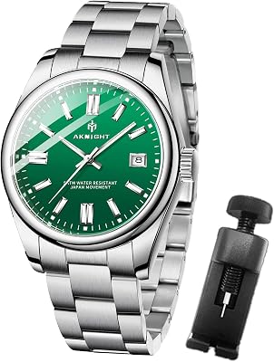 BENYAR AKNIGHT Mens Watch, Stylish Business Casual Stainless Steel Quartz Analog Wrist Watches for Men Women, Luminous Waterproof Date Gift