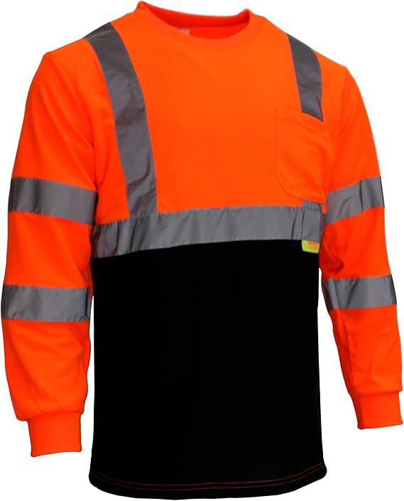 NY BFL High-Visibility Class 3 T Shirt with Moisture Wicking Mesh Birdseye, Black Bottom