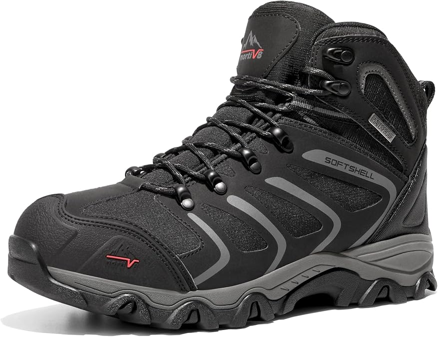 NORTIV 8 Men's Ankle High Waterproof Hiking Boots | Outdoor Lightweight Hiking Boots for Camping, Trekking and Mountaineering