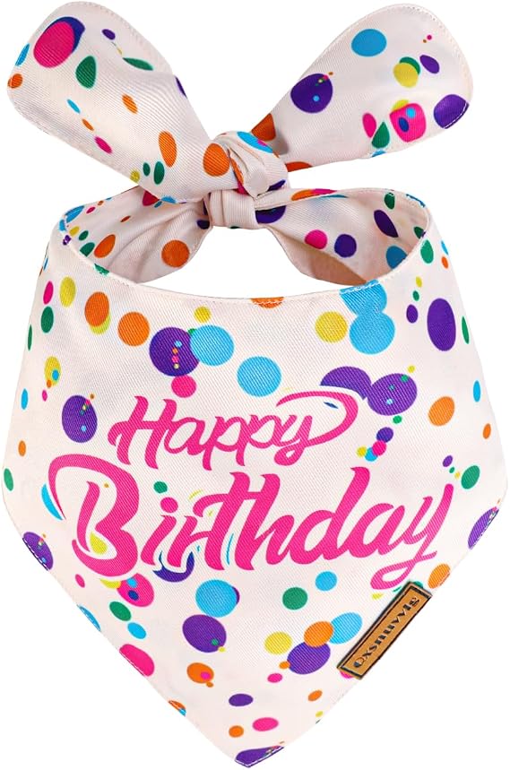 Dog Birthday Bandana,Dog Birthday Decorations(Size M)
