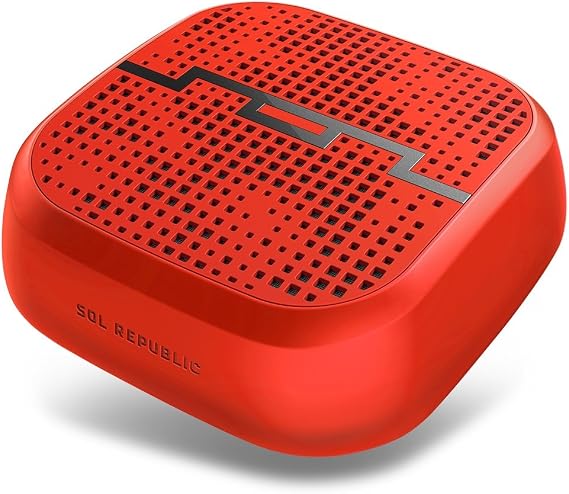 SOL REPUBLIC Punk Wireless Portable Bluetooth Speaker Water & Sand Resistant, 60ft Range, Quick Bluetooth Pair, Ultra Portable, Aux In, Aux Out, CameraBike Mount, SOL-P1510RD Red