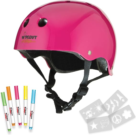 Wipeout Dry Erase Kids Helmet Ideal for Bike, Skate, Scooter, in-Line Skating and Rollerblading