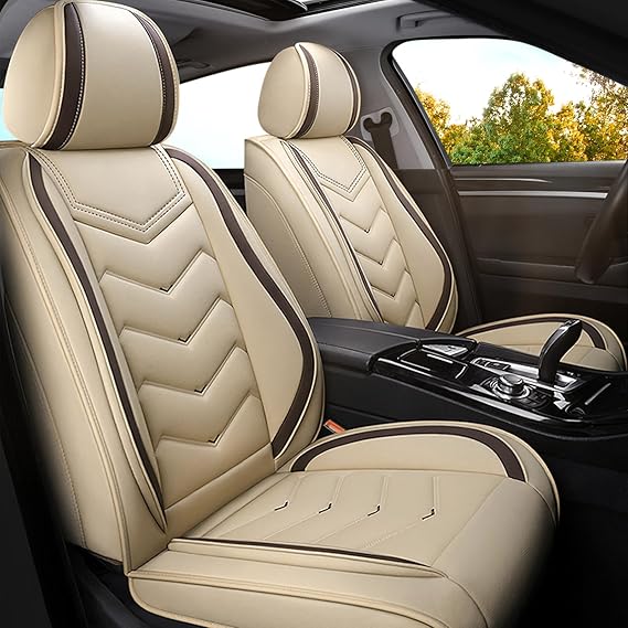 ADERN Car Seat Covers for Lexus RX 450h 2010-2022, Premium Nappa Leather Car Seat Cover, Stylish Sport Seat Covers, Automobile Seat Cover Sets.(Standard 2 Seats/Beige)