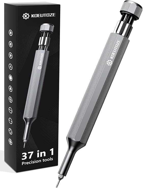 37 in 1 Precision Screwdriver Set, Multi Bit Screwdriver Set with 36 S2 Steel Bits, Mini Repair Tool Kit with Torx, Phillips, Hex for iPhone 16/15, MacBook, Switch, PS5, Glasses, Watches