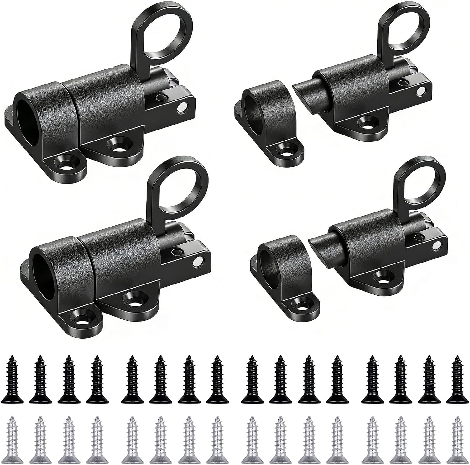 Automatic Door Bolt 4 Pack (Black)