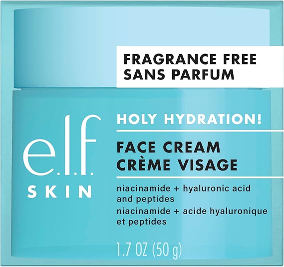 e.l.f. SKIN Holy Hydration! Face Cream, Smooth, Non-Greasy, Lightweight, Nourishing, Moisturises, Softens, Absorbs Quickly, Suitable For All Skin Types