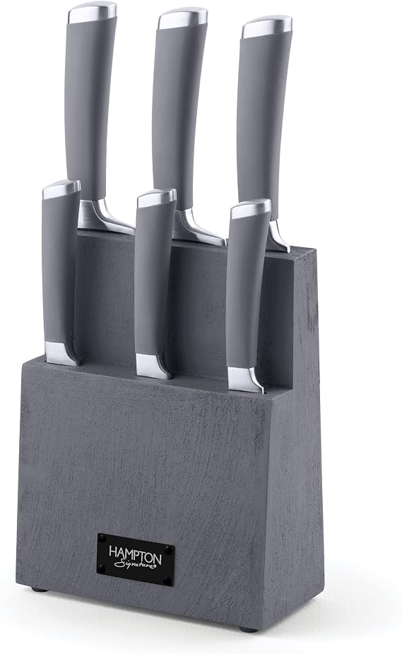 Beton 7 Piece Textured Block With Knives