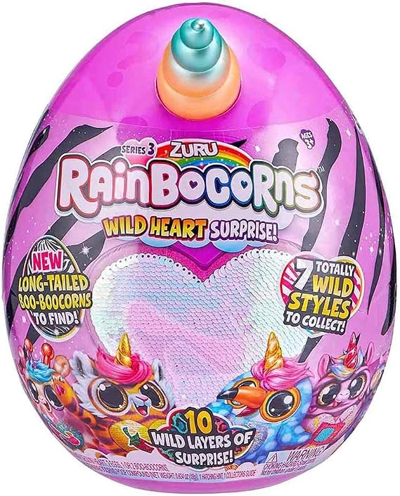 Rainbocorns Wild Elephant - 11" Collectible Plush Stuffed Animal - 10 Layers of Surprises, Unicorn Slime Mix, Nail Decals, Sparkle Sequin Heart, Ages 3+ by ZURU