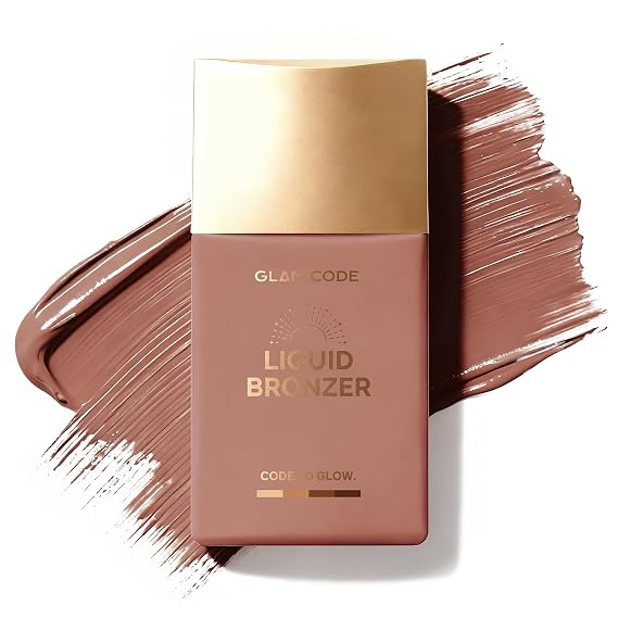GLAM CODE Liquid Face Bronzer Drops - Sun-Kissed Glow Face Contour Infused with Sodium Hyaluronate & Glycerin, Buildable & Long-Lasting, Vegan & Cruelty-Free #02 Medium Tan