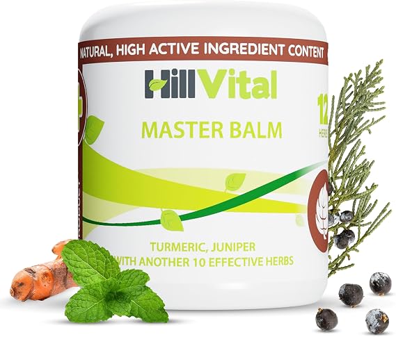 HillVital Herbal Joint Care Balm Soothing Arnica & Turmeric Blend for Muscles & Joints Lightweight Herbal Cooling Gel with Mint & Rosemary Fast-Absorbing Natural Topical Cream