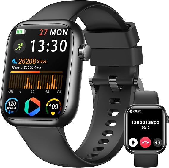 Smart Watch for Men Women(Answer/Make Call), 1.83" Fitness Watch with Heart Rate/Blood Pressure, Pedometer, Sleep Tracker, 120+ Sport Modes, IP68 Waterproof Activity&Fitness Tracker for Android iPhone