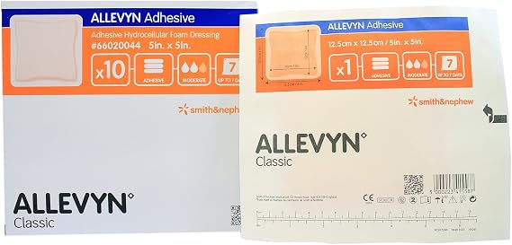 Smith Nephew 66020044 Allevyn Adhesive Foam Dressing 5" x 5" - Box of 10