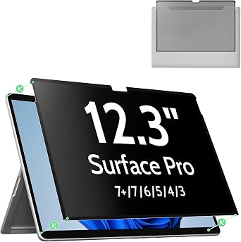 Magnetic Privacy Screen Protector for Surface Pro 111098X -13 Inch Anti Glare Filter, Anti Blue Light Film, Removable Shield Microsoft Surface Pro 9 Accessories, Matte Bubble Free Guard