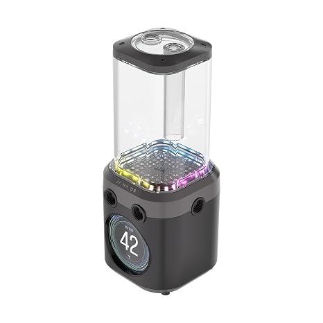 CORSAIR iCUE Link XD6 RGB Elite LCD Pump/Reservoir Unit FlowDrive Max Pump, 480x480 IPS LCD Screen, Built-in Temperature Sensor, 22 Addressable RGB LEDs, 440ml Nylon Reservoir Stealth Gray