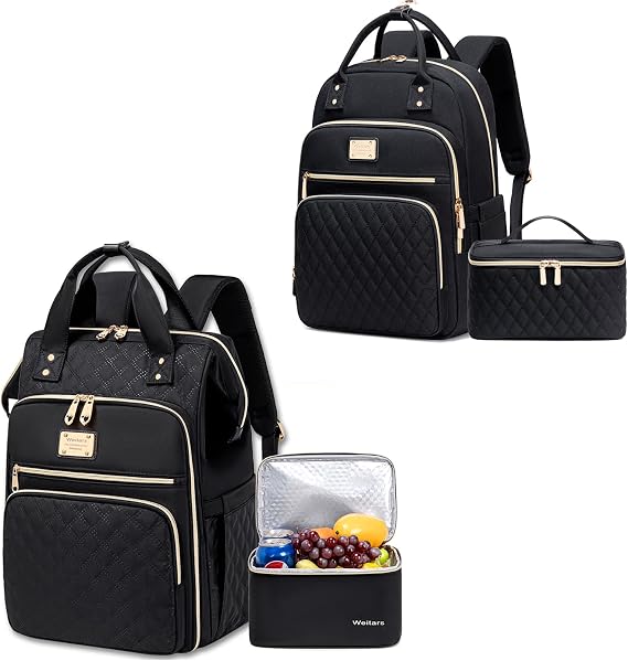 Weitars Laptop Backpack With Lunch Box 2 Pack