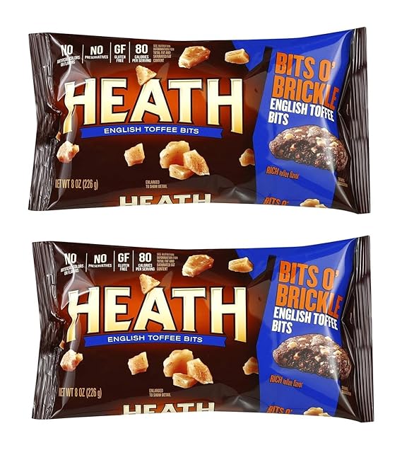 Heath English Toffee Bits O' Brickle Plenty to Share and Stock the Pantry, Fun to Snack on or to Cook with Gluten Free - (Pack of 2)