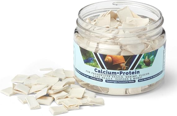 Calcium + Protein, for Strong Shells, Healthy Molts, 100% Natural, Does Not Dissolve in Water, Fast Sinking for Aquatic Shrimp, Snails, Plecos and More! Biologist Made in USA