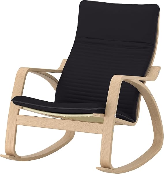 Ikea POANG rocking-chair, white stained oak veneer/Knisa black