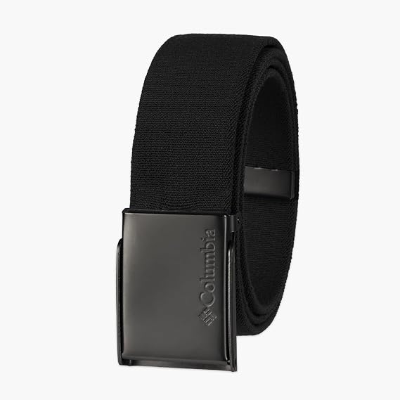 Columbia Men's Military Plaque Buckle Fabric Belt- One Size 42" Length - Everyday and Outdoor Wear