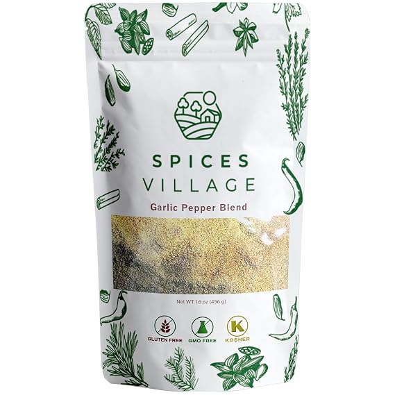Spices Village Garlic Pepper Seasoning Blend,16 oz, Kosher, Gluten Free