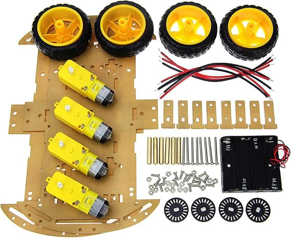 Smart Car Robot 4WD Smart Robot Car Chassis Kit Gute Richtungsfähigkeit Flexibles Drehen für Unterhaltung