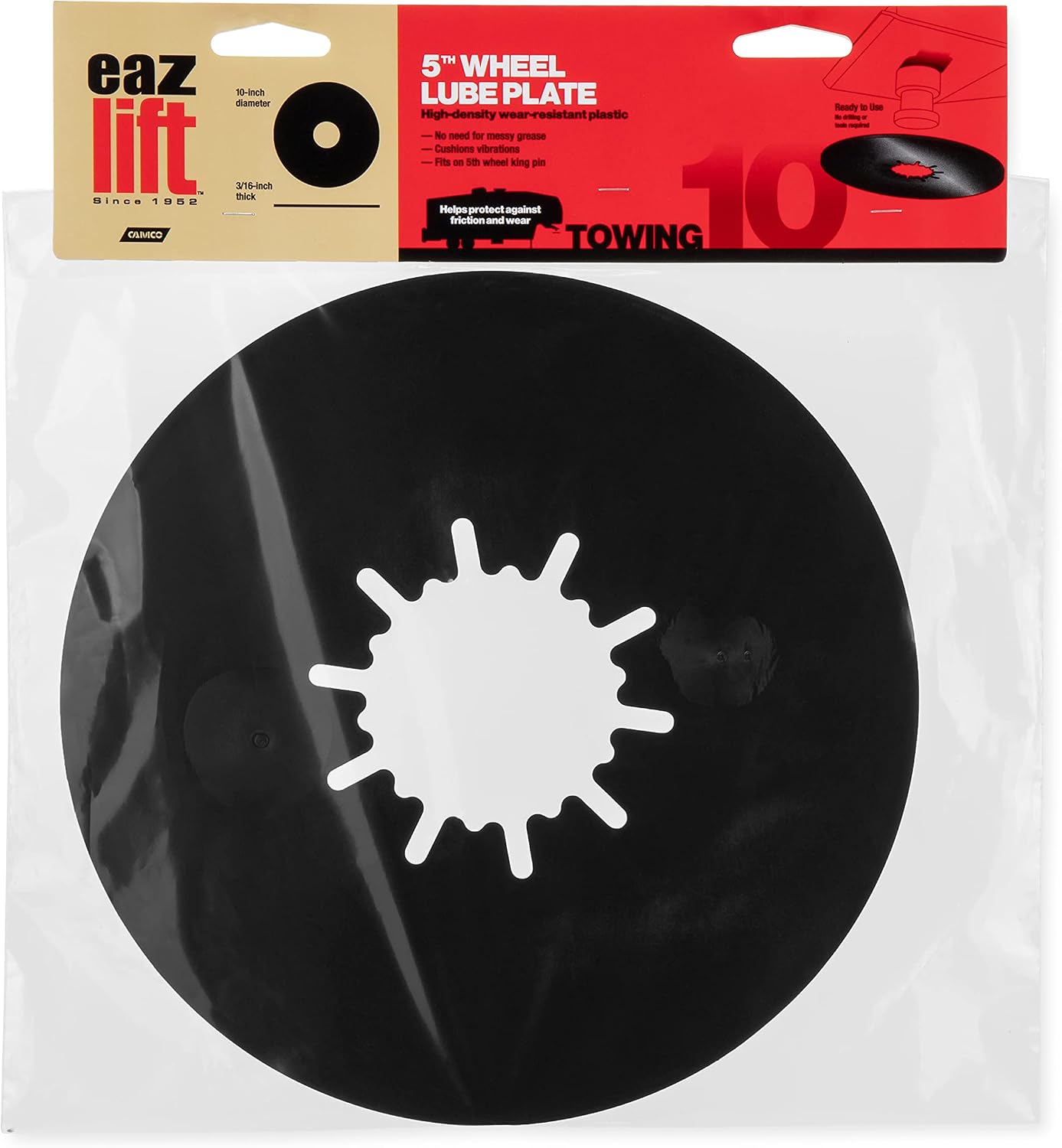 Eaz-Lift Black 10" 5th Wheel Lube Plate (44664)