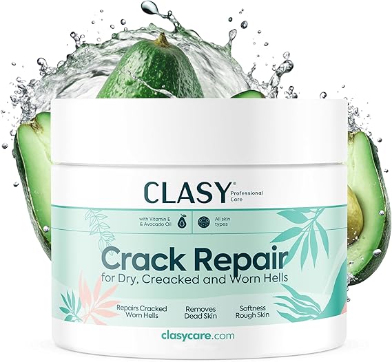 CLASYCARE Heel Crack Cream – Vitamin E and Avocado Oily Heel Cream for Dry and Cracked Heels – Moisturizing Foot Care Cream for Calluses, Hard and Dead Skin – 100 ml
