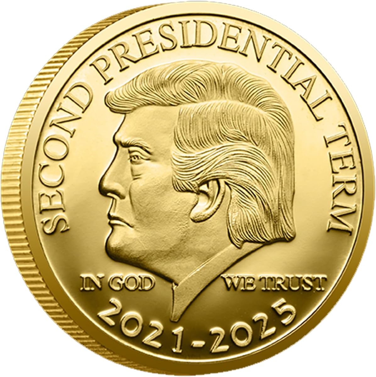 President Donald Trump Commemorative Coin 1.57 Inch Gold-Plated Collectible 2025 Memorabilia Gift for Trump Supporters