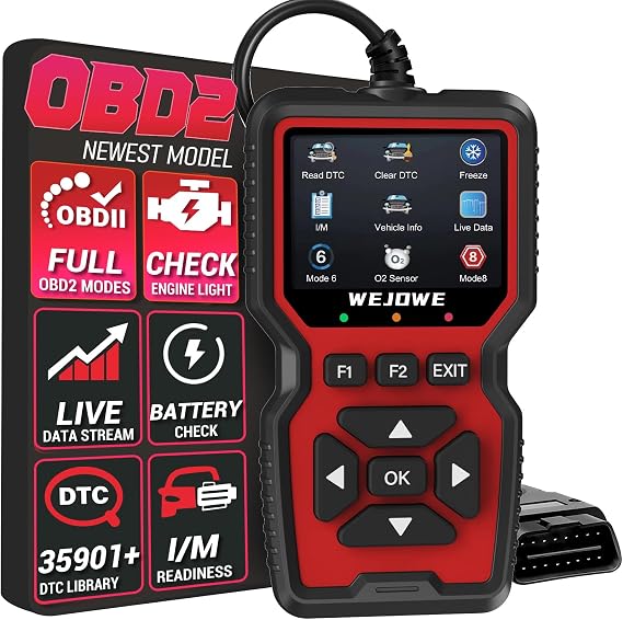 Upgraded OBD2 Scanner Diagnostic Tool, I/M Readiness Battery Test Mode 6/8 | Check Engine Light Car Code Reader and Reset Tool, 50,000+ DTCs lookup Live Data Stream for All OBDII Vehicles Since 1996
