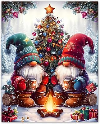 HITO Christmas Diamond Painting Kit for Adults - Christmas Gnome Diamond Art, Full Drill DIY Craft Kit for Home Decor & Creative Hobbies 12x16 Inch