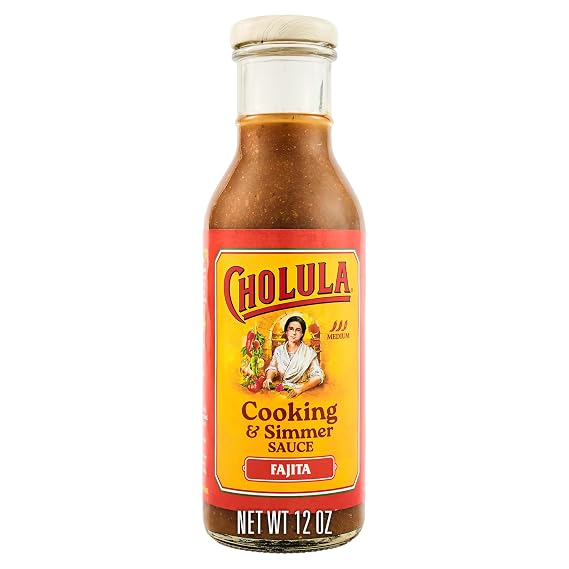 Cholula Cooking & Simmer Sauce, Fajita, Medium Heat, For Chicken, Steak, Shrimp & Veggie Fajitas, 12 fl oz